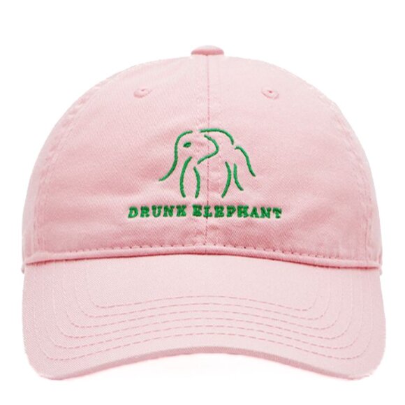 Drunk Elephant Pink Baseball Hat with Green Logo - Picture 1 of 1